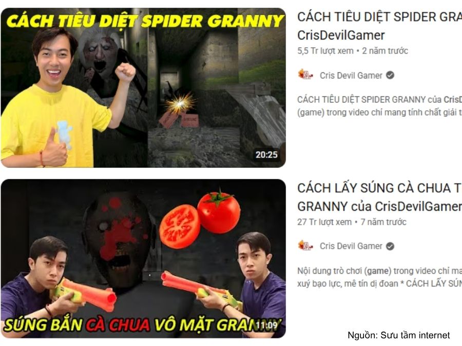 Các video triệu view trên Youtube của Cris