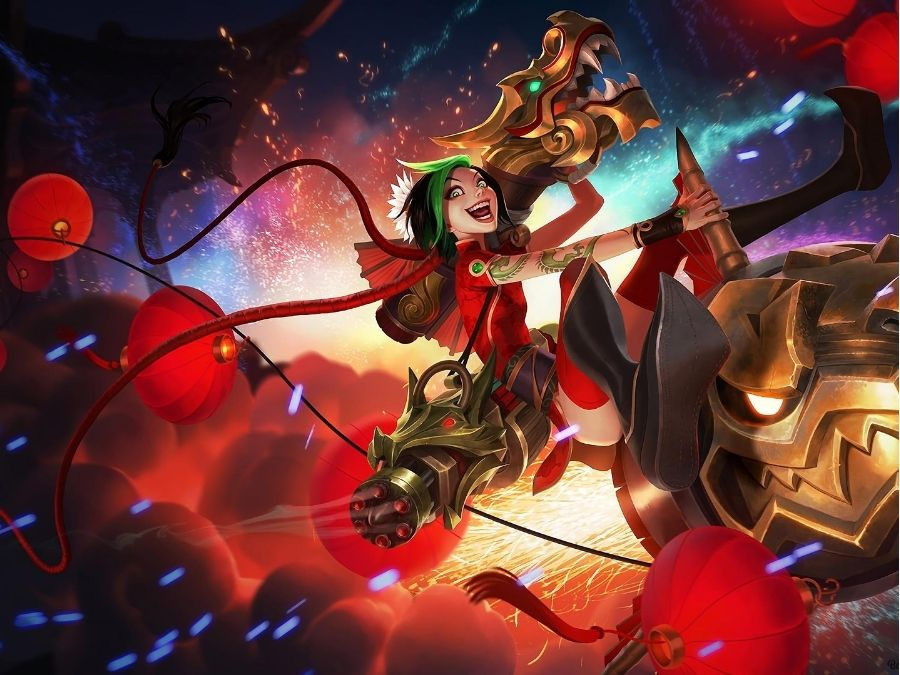 Jinx – biểu tượng tộc Thần Tài DTCL mùa 4 với phong cách bùng nổ (Nguồn: Internet)
